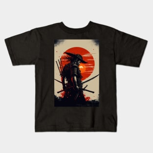 The Crimson Sun: A Symbol of the Epic Warrior in Japanese Culture Kids T-Shirt